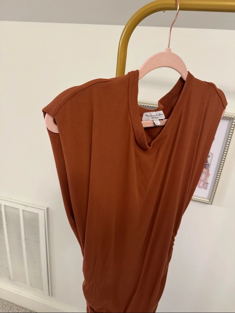 Michael Stars Rust Brown Midi Dress